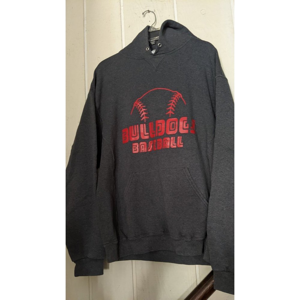 Russell Athletic Men's Large Duluth UMD Bulldogs Baseball Sweatshirt Hoodie Gray